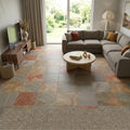 Amber Gold 16x16 Gauged Sandstone Tile — Family Room floor