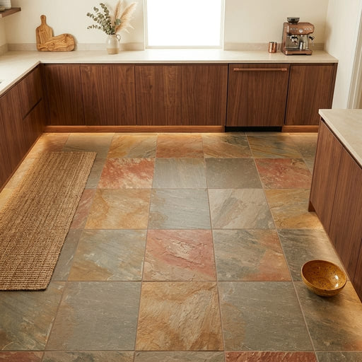 Amber Gold 16x16 Gauged Sandstone Tile — Kitchen floor