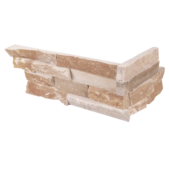 Amber Gold 24x6 Split Face Marble Ledger Corner