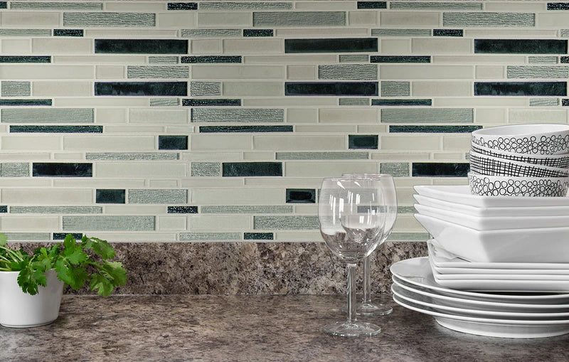 Anacapri Blend Interlocking Pattern Misc. 0.24 Inch Glass Mosaic Tile