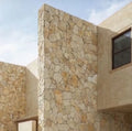 Ancient Castle Irregular Travertine Veneer Corner Ledger Stone