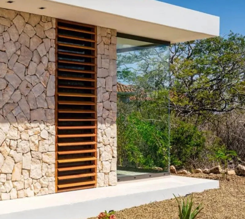 Ancient Castle Irregular Travertine Veneer Corner Ledger Stone