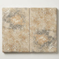 Ancient Castle Travertine Coping 16x24 Tumbled Bullnose 2 inch close-up