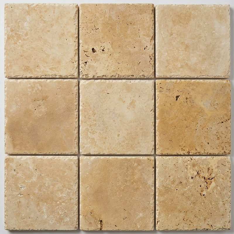 Ancient Castle Travertine Paver, 12x12, 1.25 in close-up