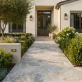 Ancient Castle Travertine Paver in Tumbled Grey, 12x24, 1.25 in — Front Yard walkway