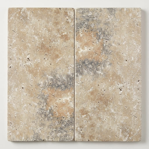 Ancient Castle Travertine Paver 12x24 Tumbled 2 inch close-up