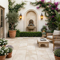 Ancient Castle Travertine Paver 14x14 Brushed 5 cm — Courtyard paving