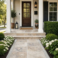 Ancient Castle Travertine Paver - Tumbled 16x16 1.25 inch — Front Yard front porch