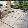 Ancient Castle Travertine Paver, Tumbled 24x24, 1.25 in — Backyard patio