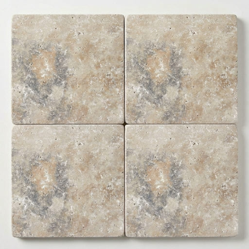 Ancient Castle Travertine Paver, Tumbled 24x24, 1.25 in close-up