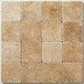 Ancient Castle Travertine Paver in Tumbled Finish, Size 6x6 close-up