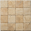 Ancient Castle Travertine Paver in Beige, Size 6x6 in close-up