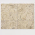 Ancient Castle Travertine Tile 4x4 Tumbled 3/8 inch close-up