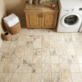 Ancient Castle Travertine Tile 6x6 Tumbled 3/8 inch — Laundry Room floor