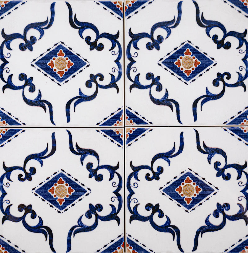 Andratx Dragonera Navy 6x6 Glossy Ceramic Tile