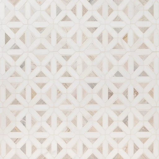 Angora Geometric Pattern Polished 0.38 Inch Marble Mosaic Tile
