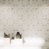 Angora Geometric Pattern Polished 0.38 Inch Marble Mosaic Tile
