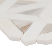 Angora Geometric Pattern Polished 0.38 Inch Marble Mosaic Tile