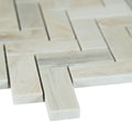 Angora Herringbone 1x3 Polished 0.38 Inch Marble Mosaic Tile