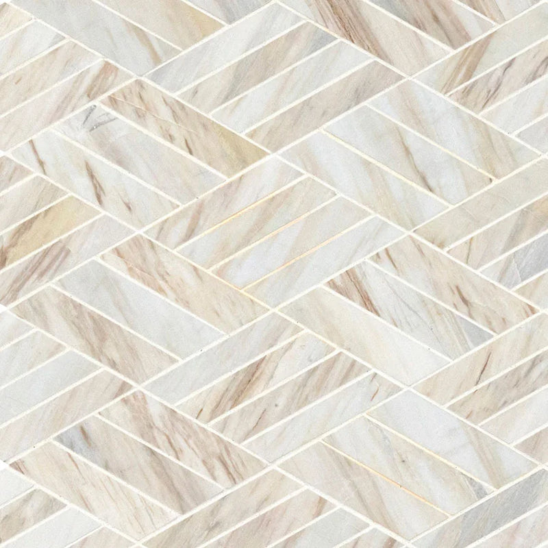 Angora Rhombus Misc. Polished 0.38 Inch Marble Mosaic Tile