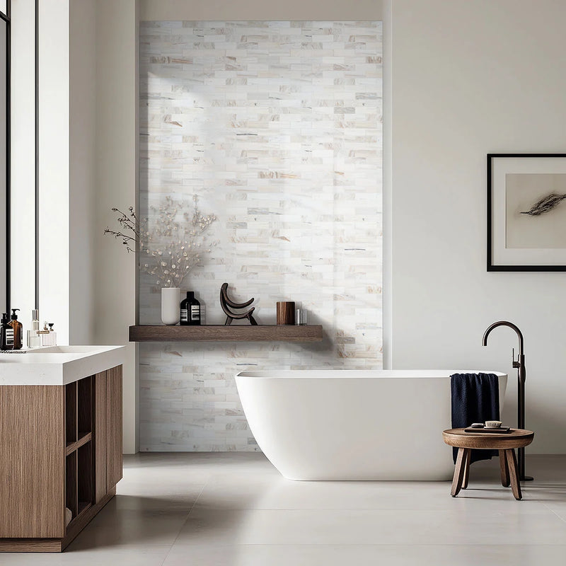 Angora Subway 2x6 Polished 0.38 Inch Marble Tile