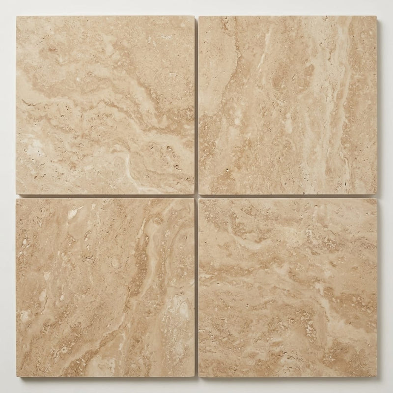 Ankara 18x18 Filled & Honed Travertine Tile close-up