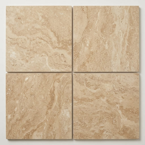 Ankara 18x18 Filled & Honed Travertine Tile close-up
