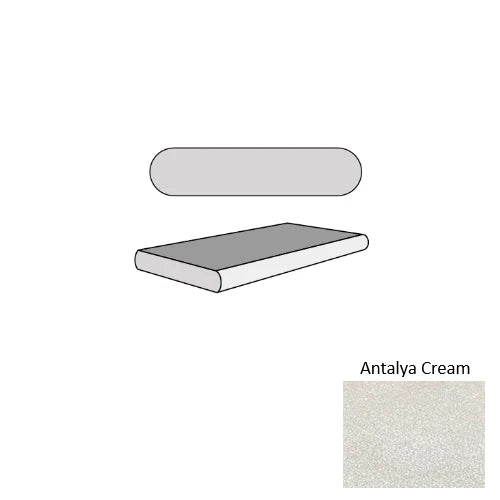 Antalya Cream Marble Leather (Sandblasted & Brushed) 16 x 24 x 2 Double Bullnose Coping