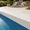 Antalya Cream Marble Leather (Sandblasted & Brushed) 12 x 24 x 1.25 Bullnose Coping 12x24 pool coping — Swimming Pool remodel pool edge