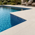 Antalya Cream Marble Leather (Sandblasted & Brushed) 12 x 24 x 1.25 Double Bullnose Coping 12x24 pool coping — Swimming Pool pool edge drop-face coping
