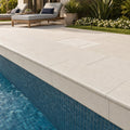 Antalya Cream Marble Leather (Sandblasted & Brushed) 12 x 24 x 1.25 Double Bullnose Coping 12x24 pool coping — Swimming Pool remodel pool edge