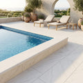 Antalya Cream Marble Leather (Sandblasted & Brushed) 12 x 24 x 2 Bullnose Coping 12x24 pool coping — Swimming Pool pool edge drop-face coping