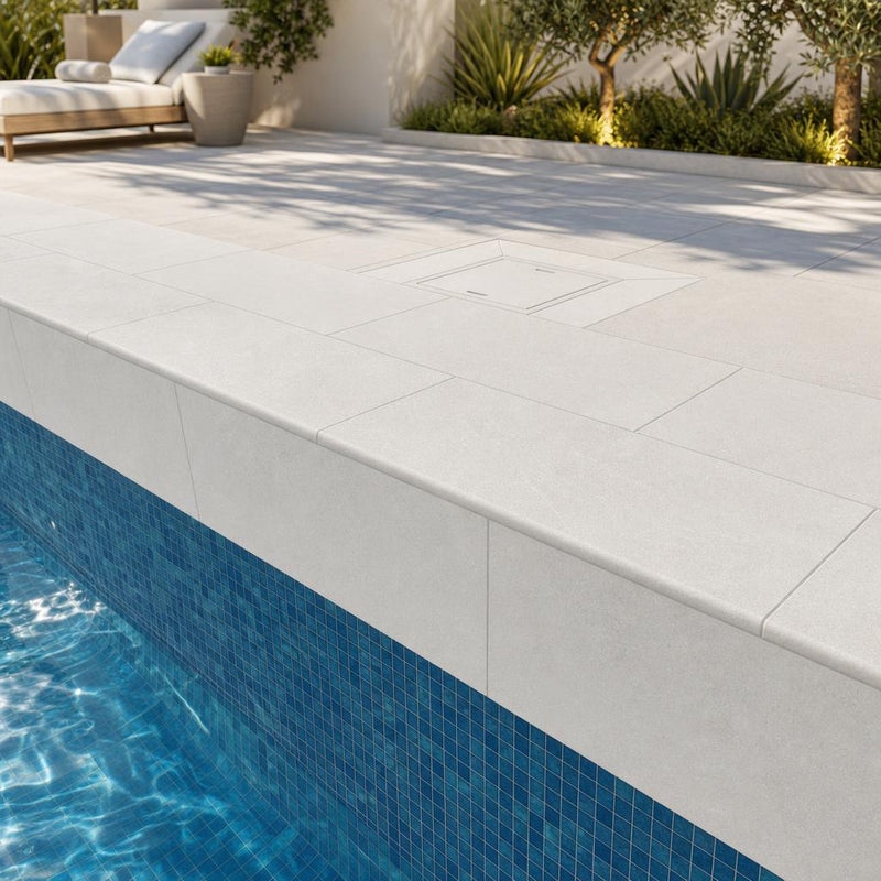 Antalya Cream Marble Leather (Sandblasted & Brushed) 12 x 24 x 2 Bullnose Coping 12x24 pool coping — Swimming Pool remodel pool edge