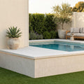Antalya Cream Marble Leather (Sandblasted & Brushed) 12 x 24 x 2 Double Modern Coping 12x24 pool coping — Swimming Pool raised bond beam cap