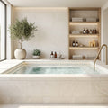 Antalya Cream Marble Leather (Sandblasted & Brushed) 12 x 24 x 2 Modern Coping 12x24 pool coping — Spa spa edge coping