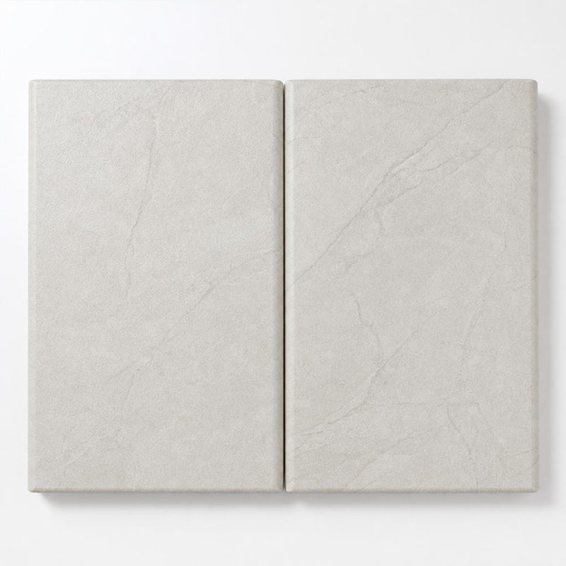 Antalya Cream Marble Leather (Sandblasted & Brushed) 16 x 24 x 1.25 Bullnose Coping 16x24 close-up