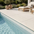 Antalya Cream Marble Leather (Sandblasted & Brushed) 16 x 24 x 2 Bullnose Coping 16x24 pool coping — Swimming Pool pool edge drop-face coping