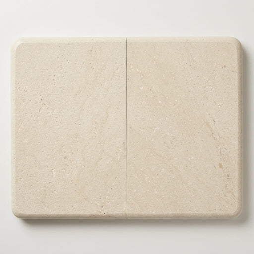 Antalya Cream Marble Leather (Sandblasted & Brushed) 16 x 24 x 2 Double Modern Coping 16x24 close-up