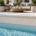 Antalya Cream Marble Leather (Sandblasted & Brushed) 4 x 12 x 2 Bullnose Coping 4x12 pool coping — Swimming Pool remodel pool edge