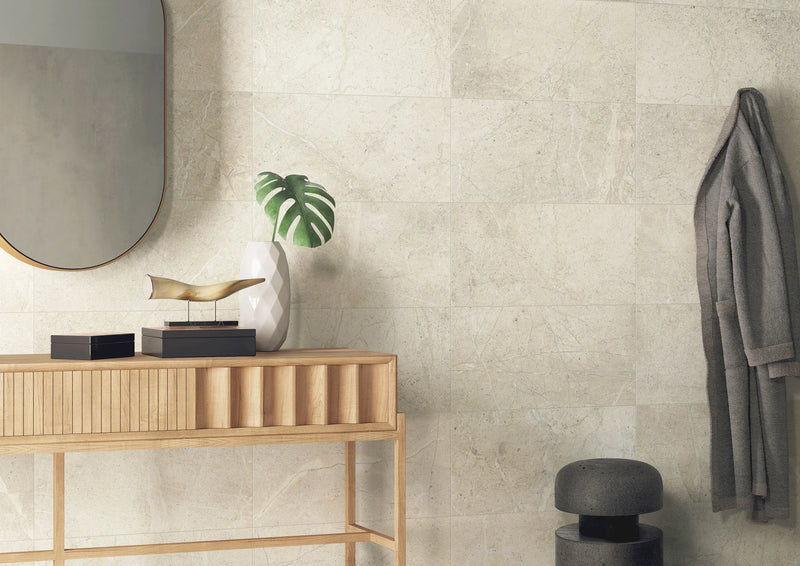 Anthea White Stack Porcelain Wall Mosaic