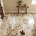 Antico Onyx 12x12 Antiqued (Hand-Tumbled) Travertine Tile — Foyer floor