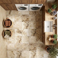 Antico Onyx 12x12 Antiqued (Hand-Tumbled) Travertine Tile — Laundry Room floor