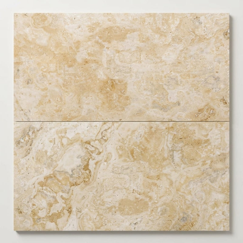Antico Onyx 12x24 Filled & Honed Travertine Tile close-up