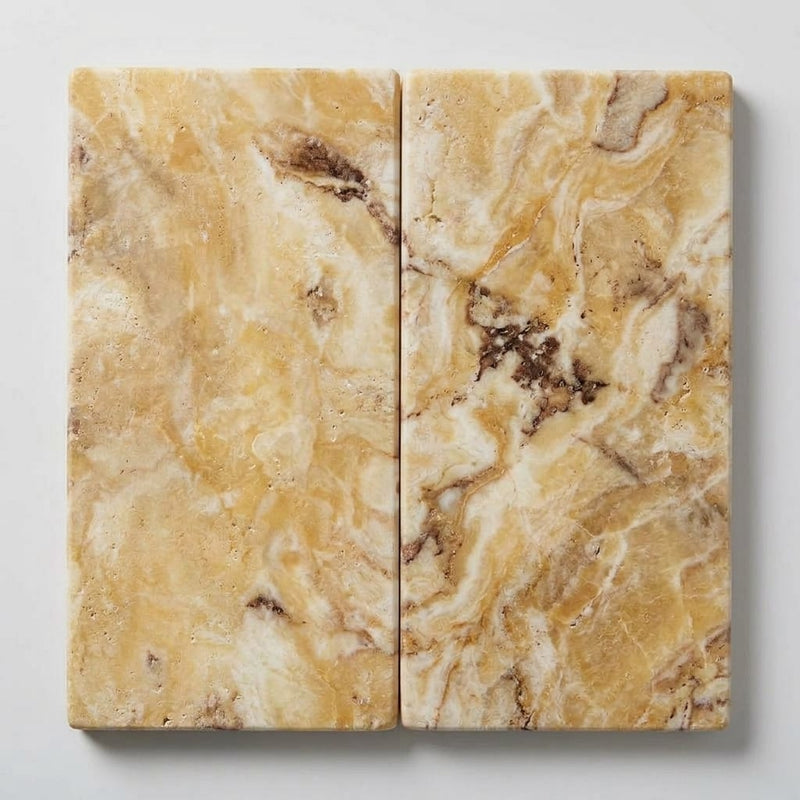 Antico Onyx 12x24 Tumbled Travertine close-up