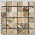 Antico Onyx 2x2 Tumbled Travertine Mosaic close-up