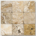 Antico Onyx 4x4 Tumbled Travertine Tile close-up