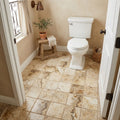 Antico Onyx 6x6 Tumbled Travertine Tile — Bathroom floor