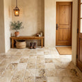 Antico Onyx 6x6 Tumbled Travertine Tile — Mudroom floor