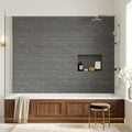Antico Scuro Marble Tile 4x20 5/8 inch 4x24 — Bathroom tub surround