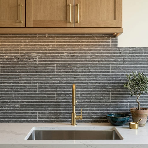 Antico Scuro Marble Tile 4x20 5/8 inch 4x24 — Kitchen backsplash